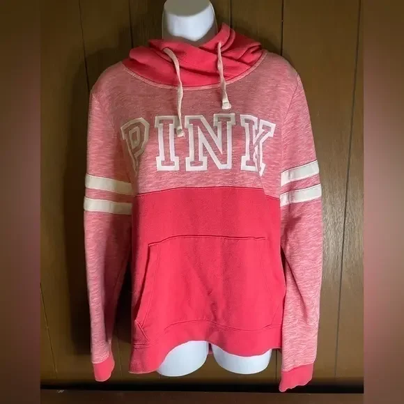 Womens Pink hoodie size medium pink love on hood - Picture 1 of 10